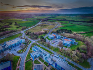 project management drone image of netpark